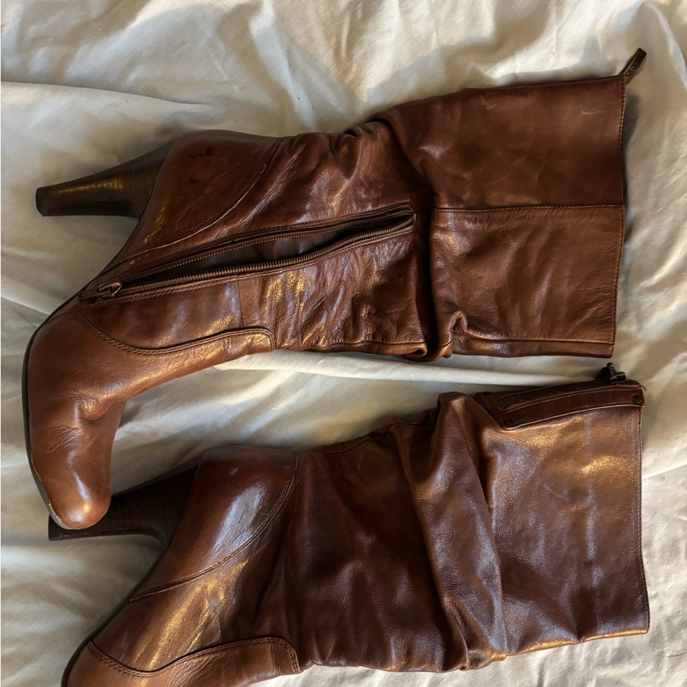 Guess Chocolate Leather Pouch
